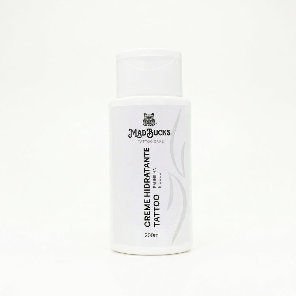 Frasco do Creme Hidratante Tattoo Madbucks de 200ml